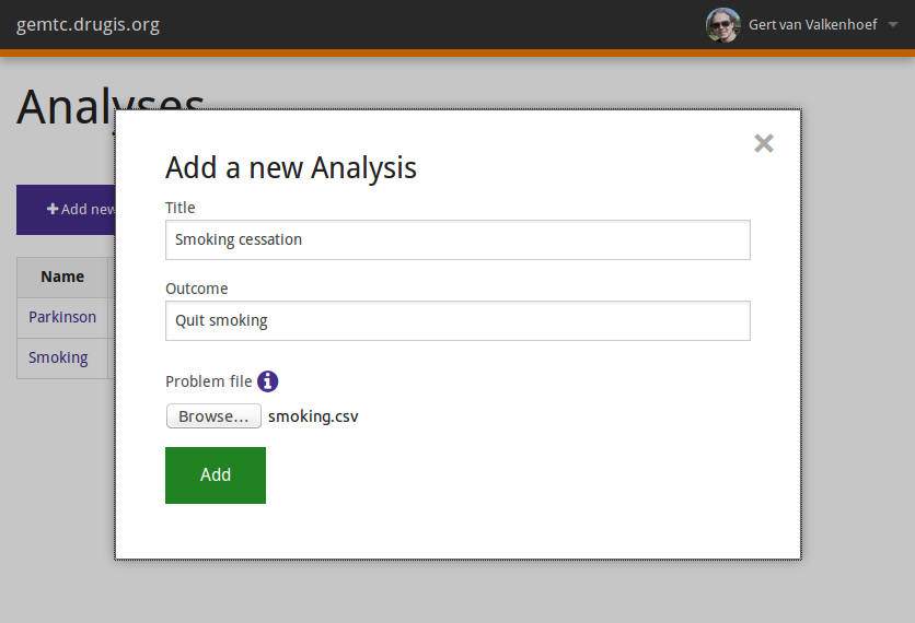 add analysis screen shot